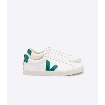 Men's Veja ESPLAR LEATHER Sneakers White/Green | ZA 305ZUT